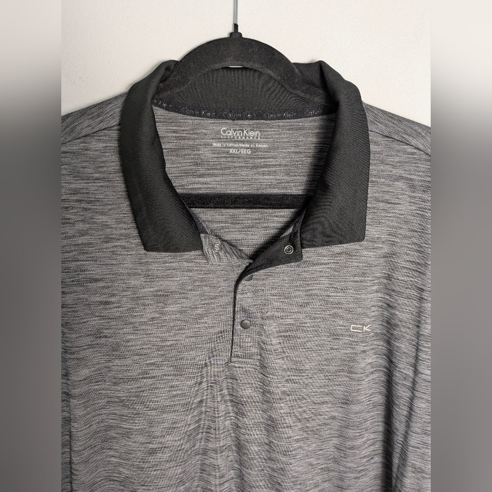Calvin Klein The Performance Polo Short Sleeve Golf Shirt Gray Size XXL Active - Picture 3 of 12